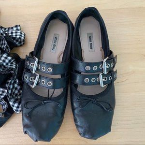 Miu Miu Buckle Ballet Flats